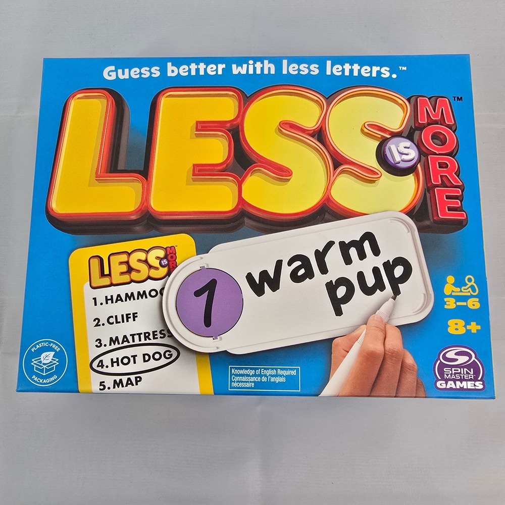 Spin Master Games Less Is More Word Guessing Game for‎ Kids Ages 8 Plus New
